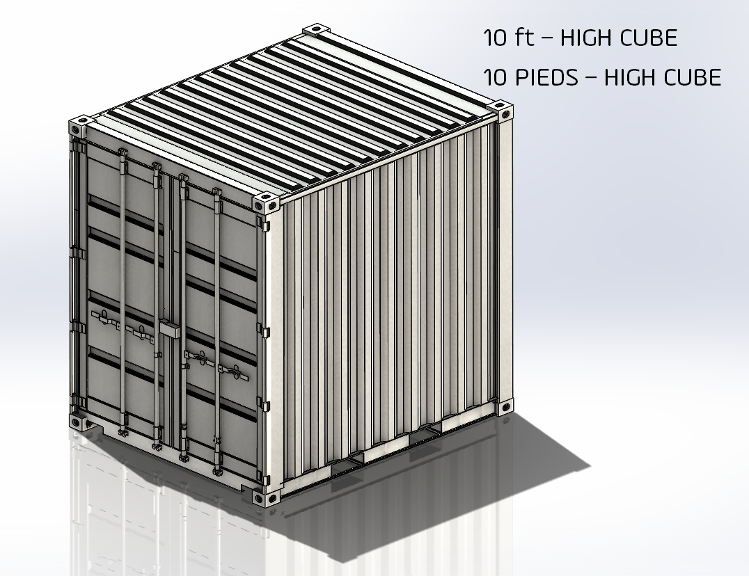10 英尺高立方集装箱