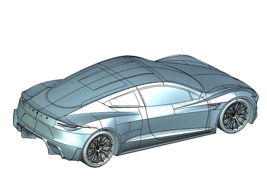特斯拉3外形设计三维UG10.0带参