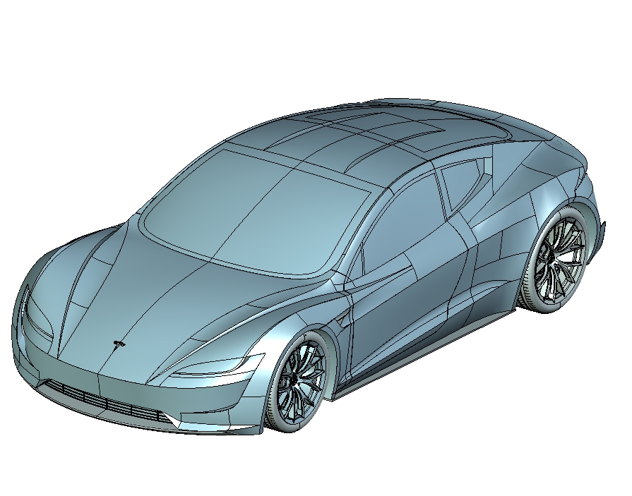 特斯拉3外形设计三维UG10.0带参