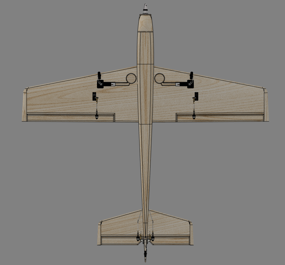 翼展1000mm电动航模飞机结构