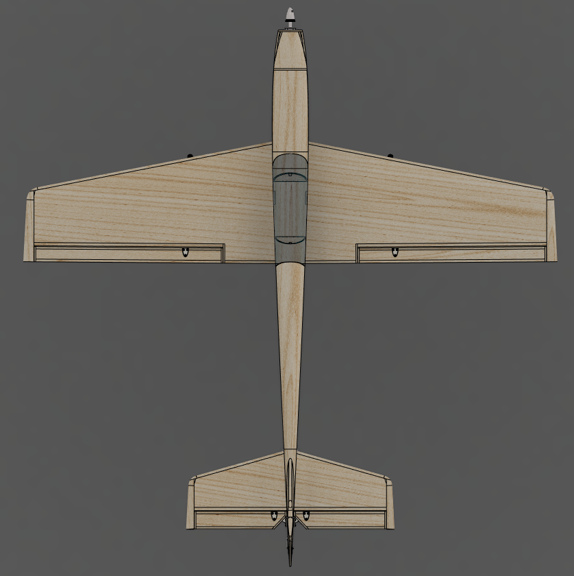 翼展1000mm电动航模飞机结构