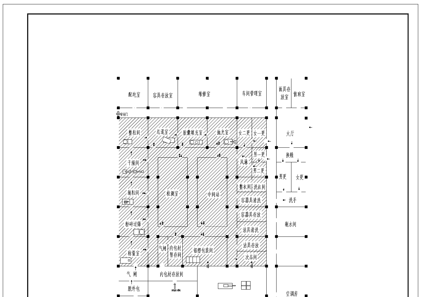 年产2.0亿粒速效感冒胶囊车间设计+CAD+说明书