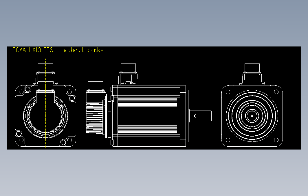 伺服电机包含500W、850W、1.3kW、1.8kW130框号系列机种图纸