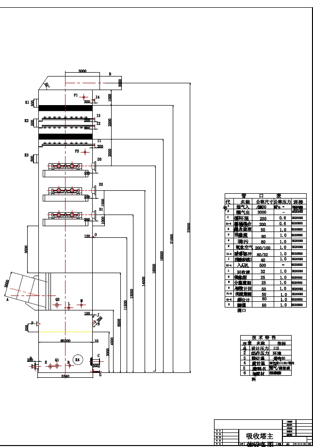 湿法烟气脱硫脱硝工艺研究与设计+CAD+说明书