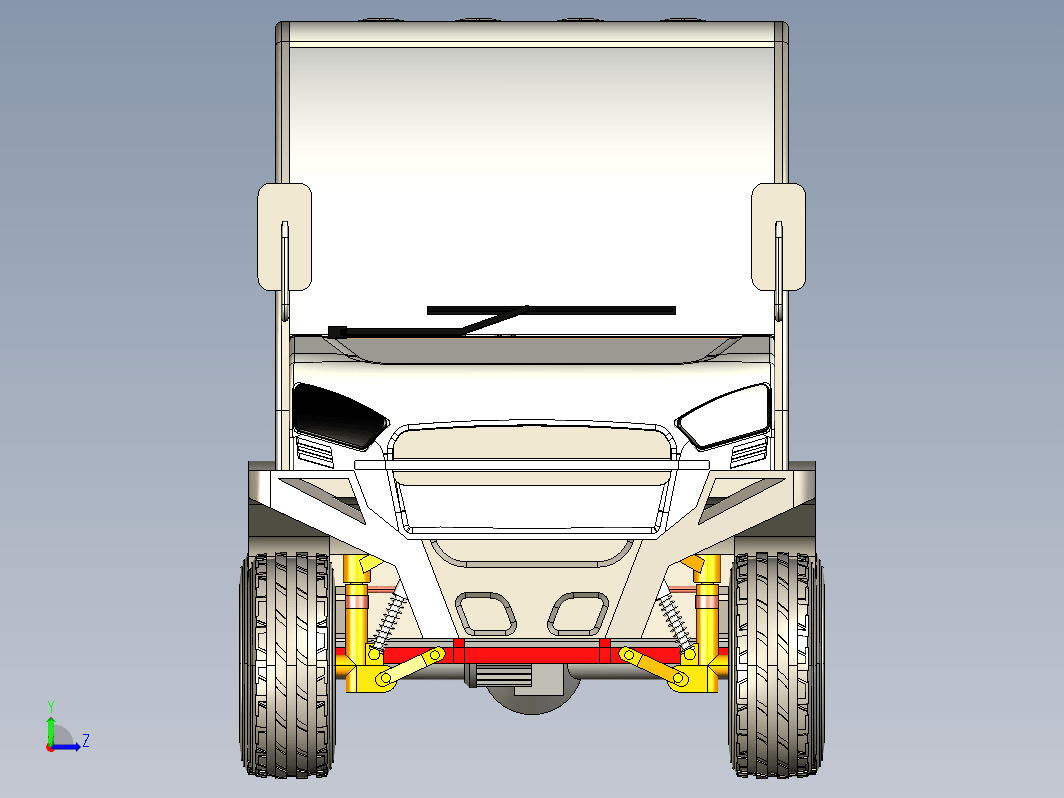 4座电动汽车3D