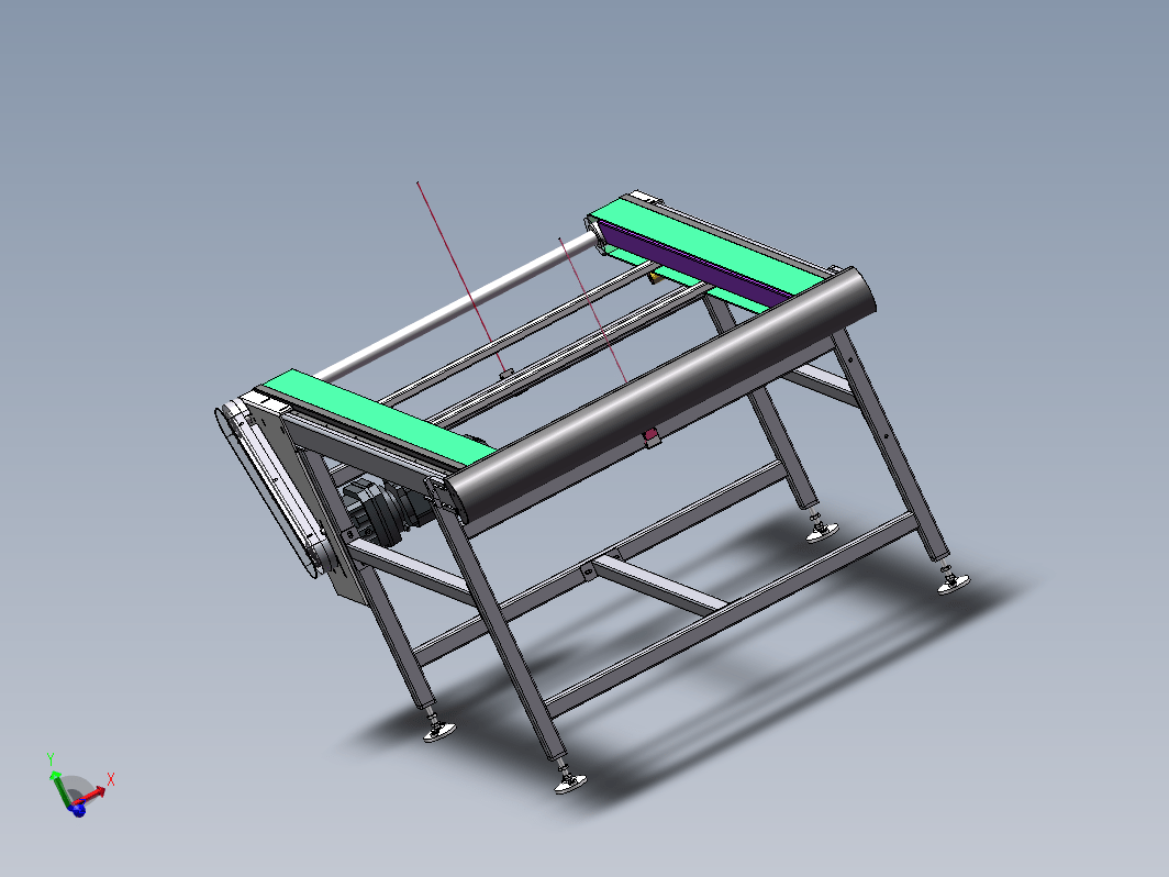 某企业皮带输送线3D+工程图+BOM表三维SW2016带参