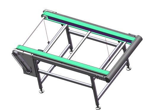 皮带输送线3D+2DCAD+加工件标准件清单BOM