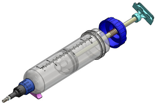 1500cc汽车油液提取注射器 附STEP
