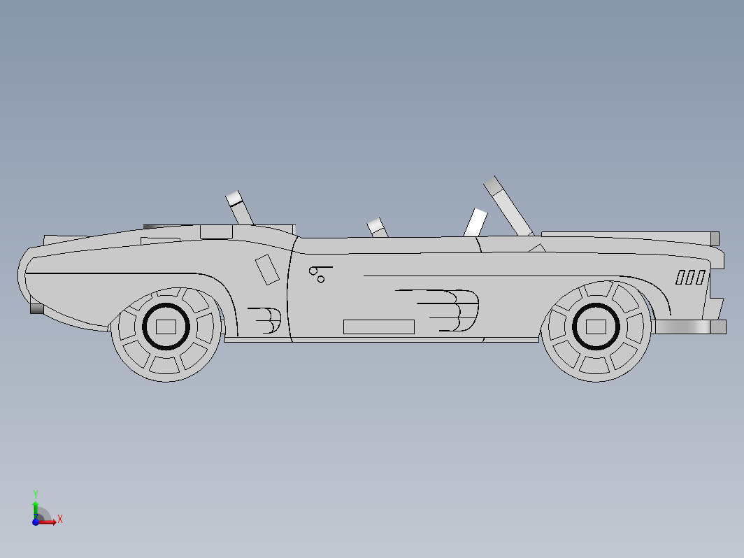 Convertible Car敞篷车拼装模型激光雕刻