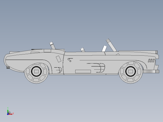 Convertible Car敞篷车拼装模型激光雕刻缩略图