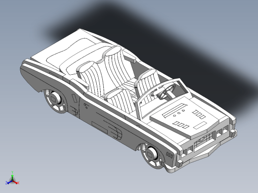 Convertible Car敞篷车拼装模型激光雕刻缩略图