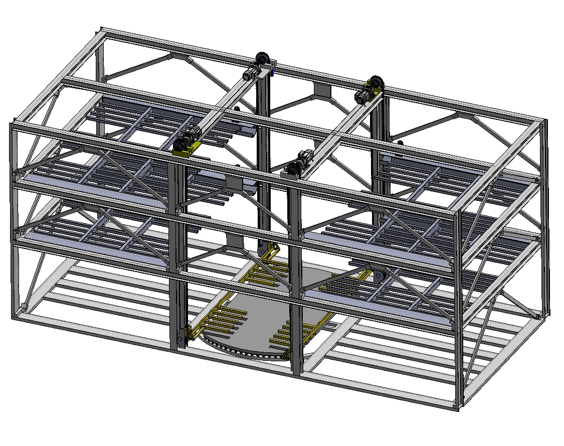 梳齿式升降横移立体停车库三维SW2022无参