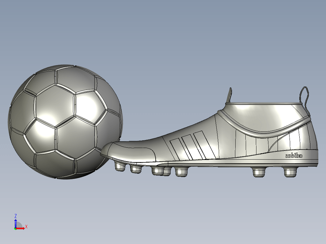 足球与足球鞋模型