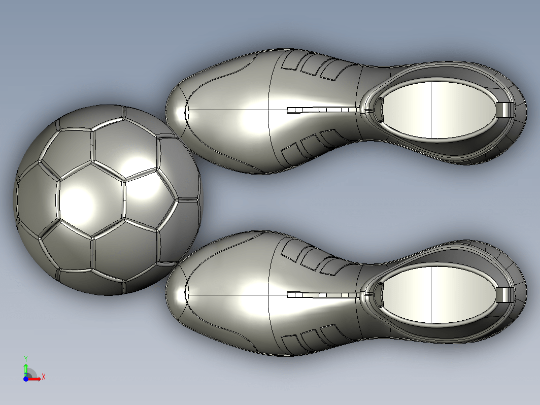 足球与足球鞋模型