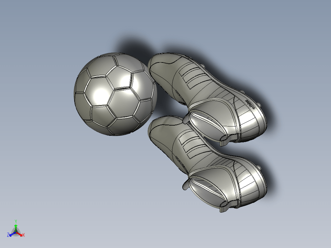 足球与足球鞋模型