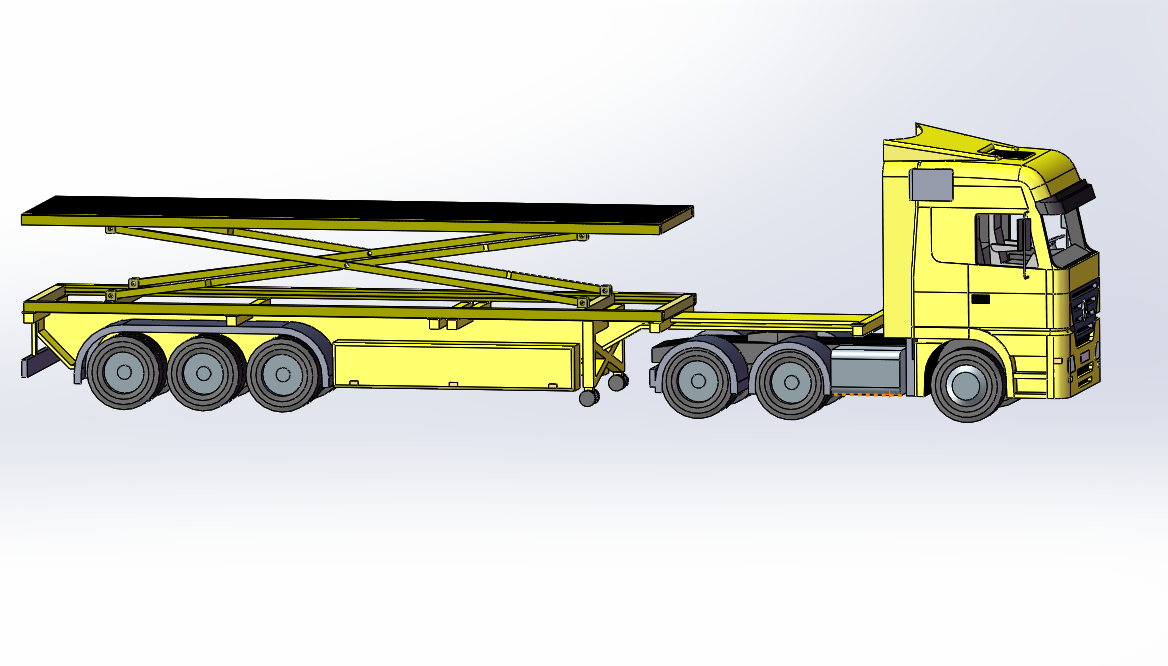 重型卡车移动升高车三维设计