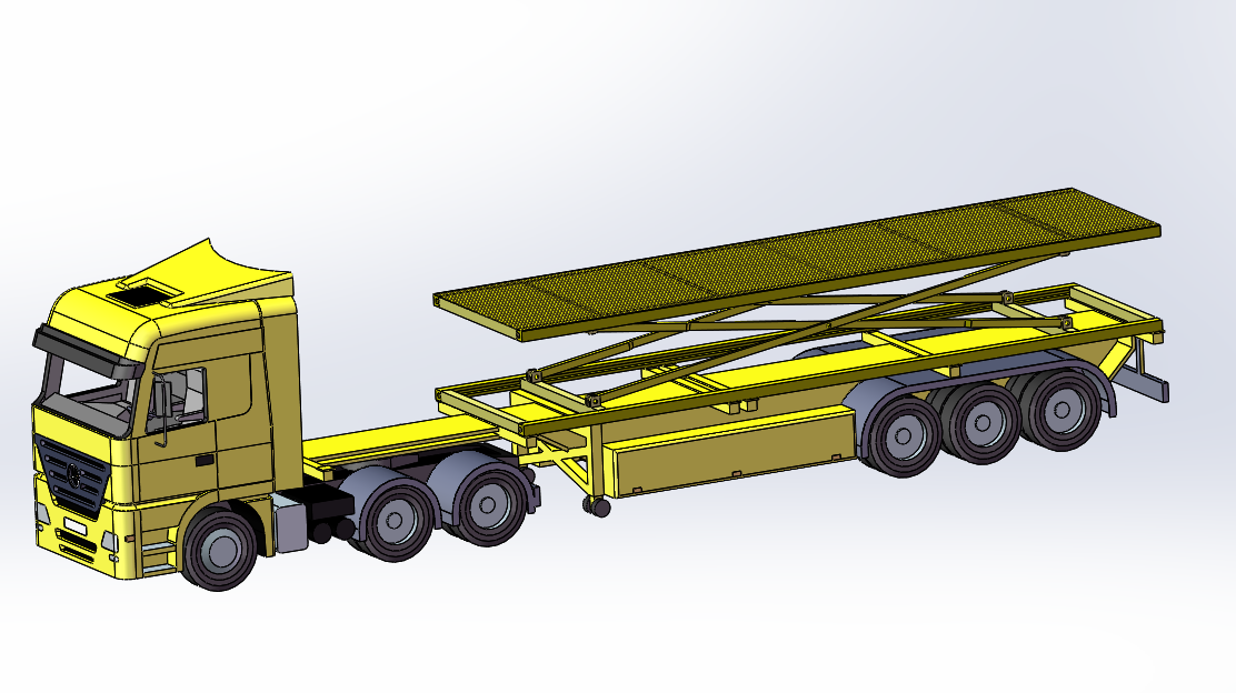 重型卡车移动升高车三维设计
