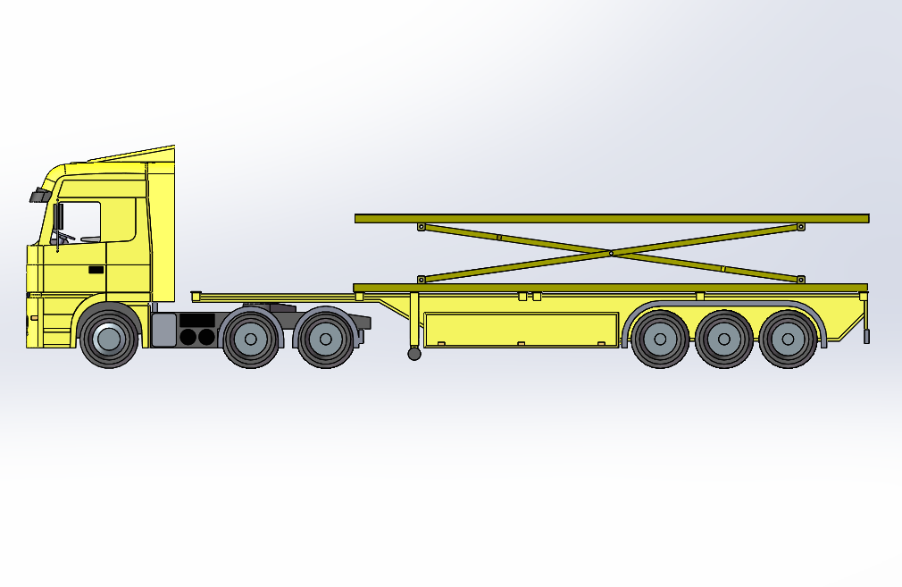 重型卡车移动升高车三维设计