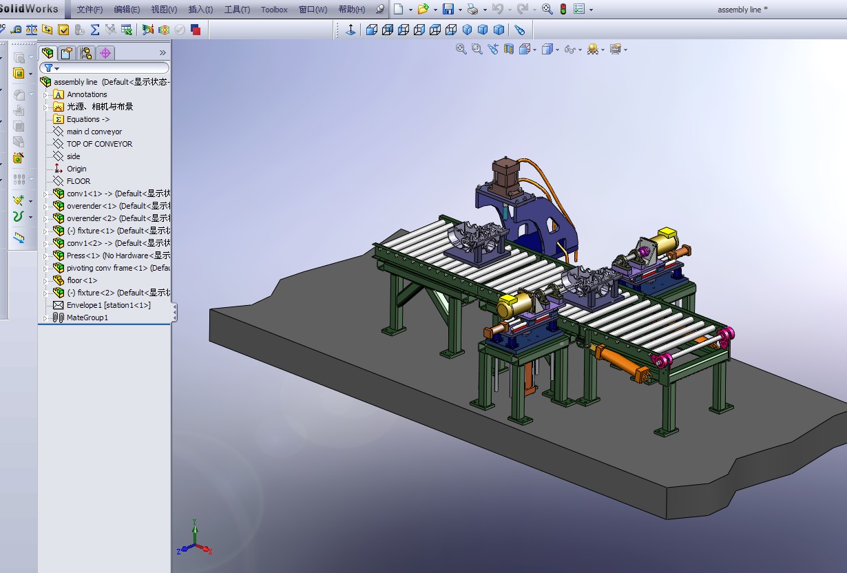 一个经典的装配线solidworks2008三维模型