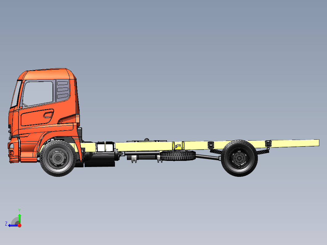 4x2货车底盘总成三维SW2016带参