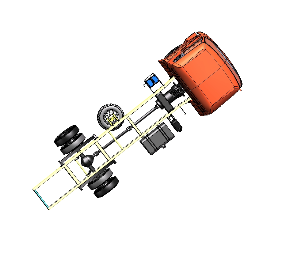 4x2货车底盘总成三维SW2016带参