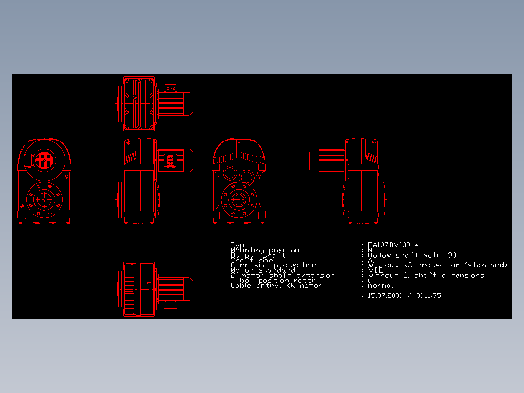 SEW减速机F、K、R、S系列CAD图块K系列3D模型PDF参数型录