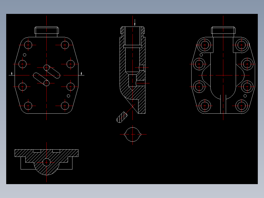 齿轮油泵零件图纸