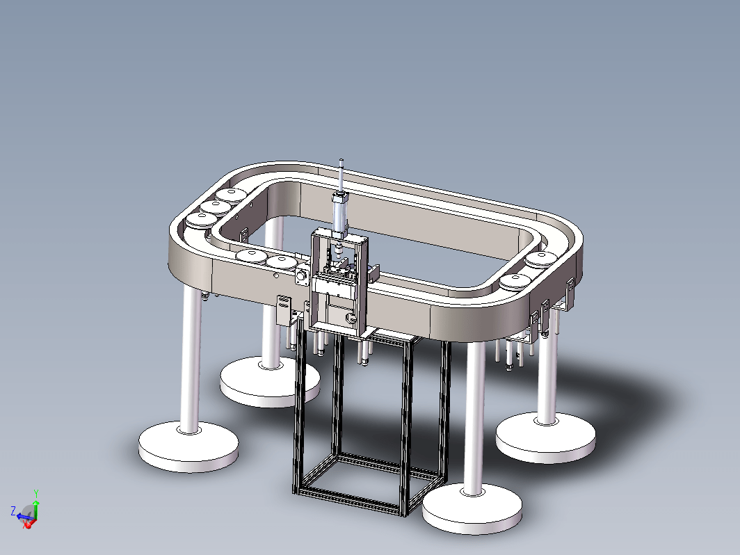 日立环行线 四方环形输送线3D+CAD