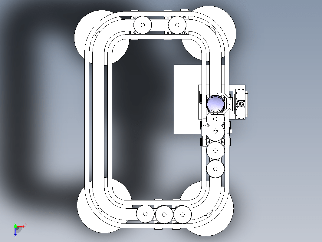 日立环行线 四方环形输送线3D+CAD