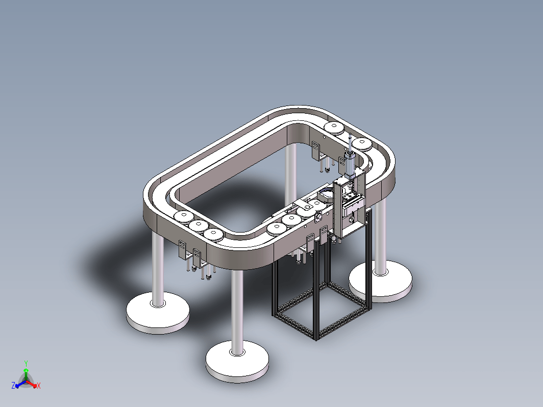 日立环行线 四方环形输送线3D+CAD