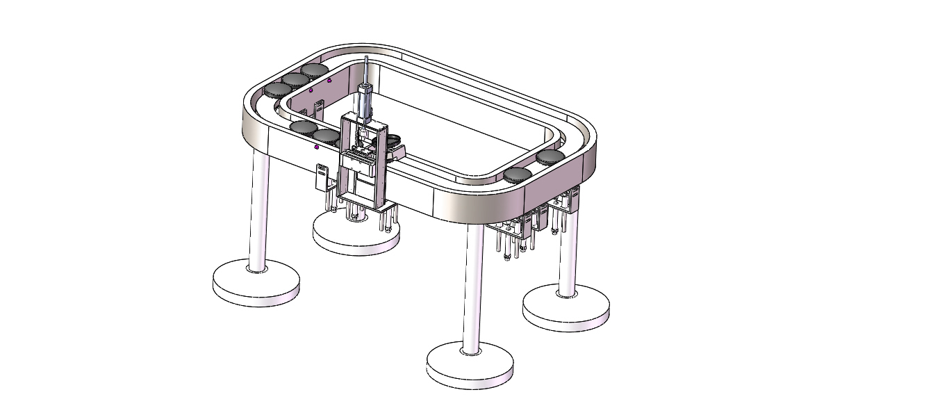 日立环行线 四方环形输送线3D+CAD