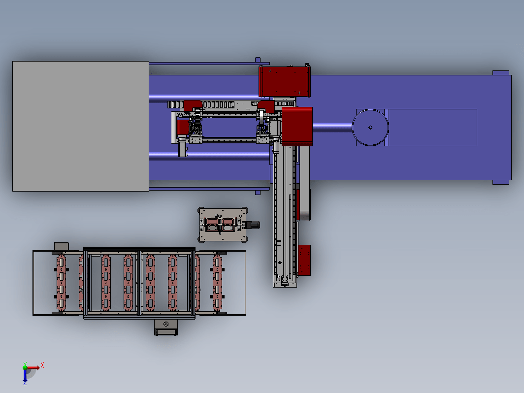 海天MA2000-1注塑机自动取料折叠码垛3d方案图注塑机机械手上下料