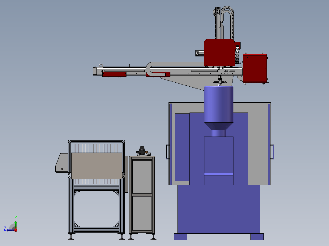 海天MA2000-1注塑机自动取料折叠码垛3d方案图注塑机机械手上下料