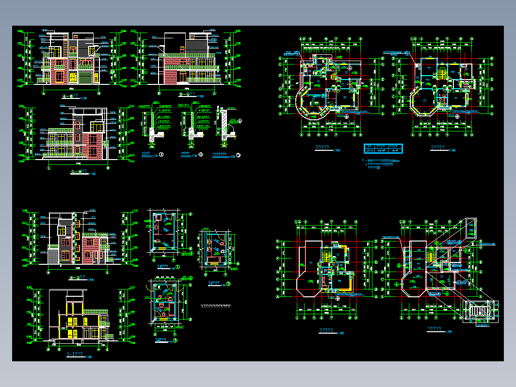 独体别墅建筑施工图