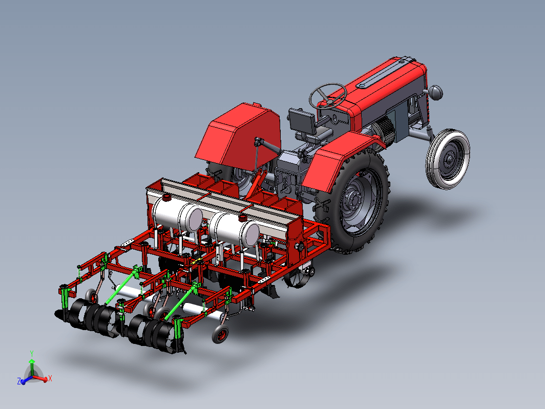 油菜免耕播种机三维SW2022带参+CAD+说明书