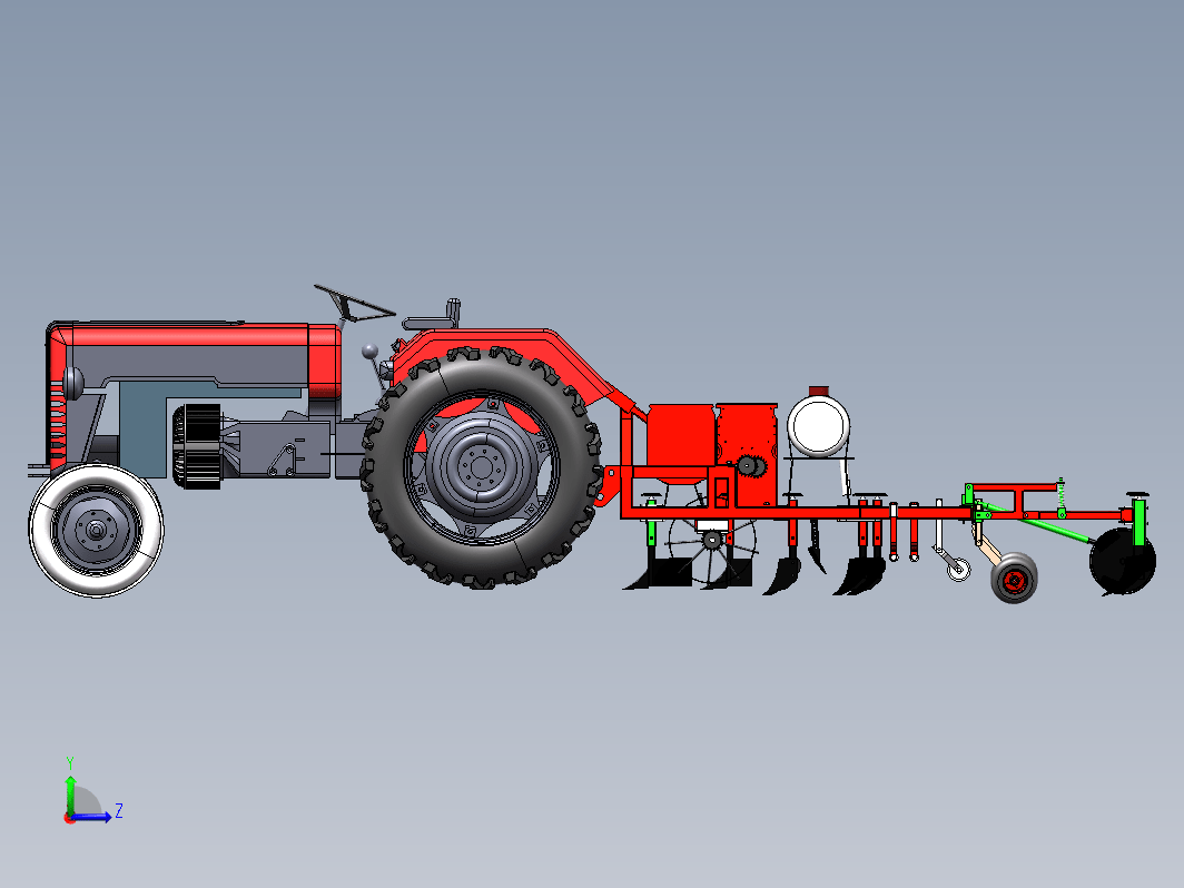 油菜免耕播种机三维SW2022带参+CAD+说明书