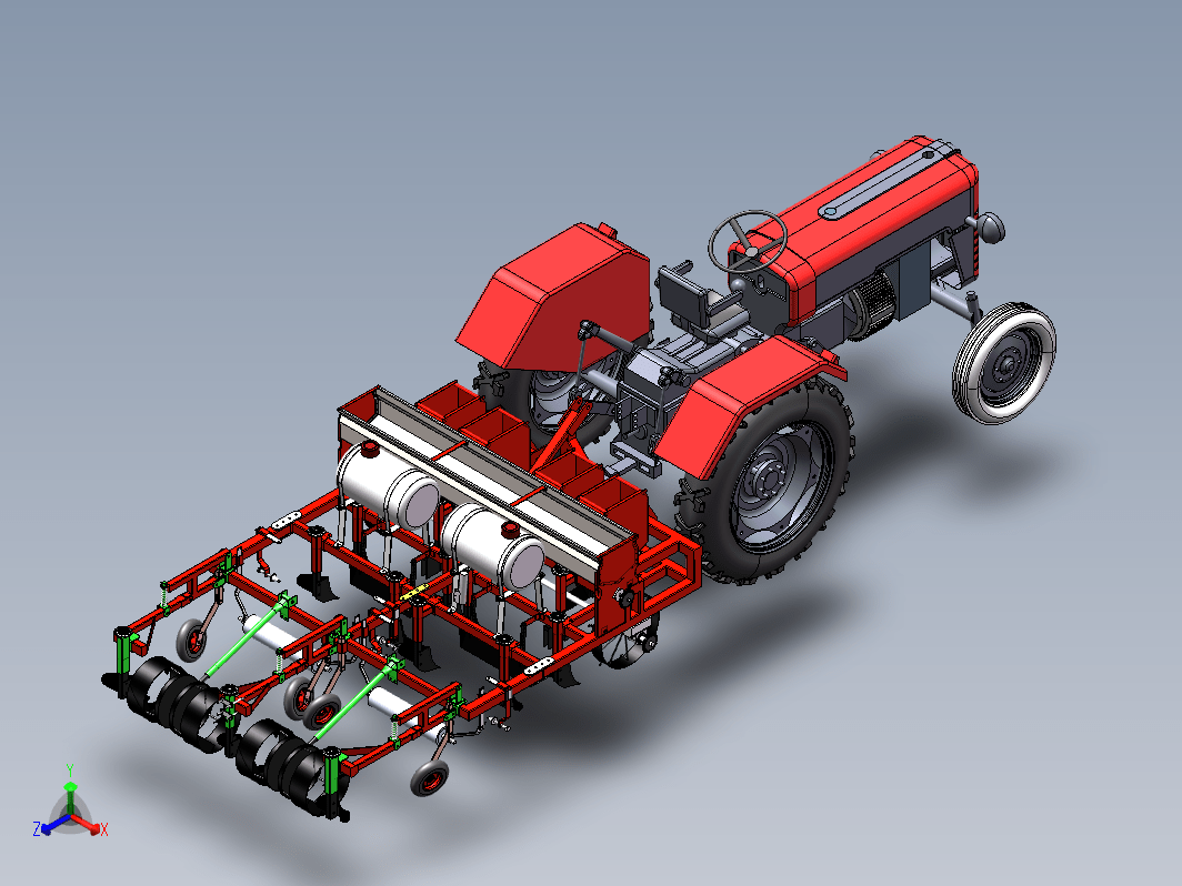 油菜免耕播种机三维SW2022带参+CAD+说明书