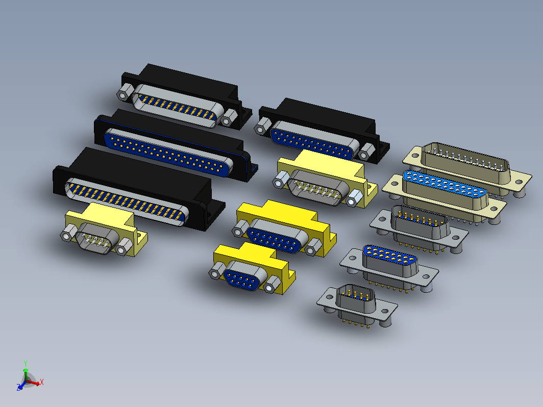 标准DB9 DB15 DB25 DB37 PC连接器接头