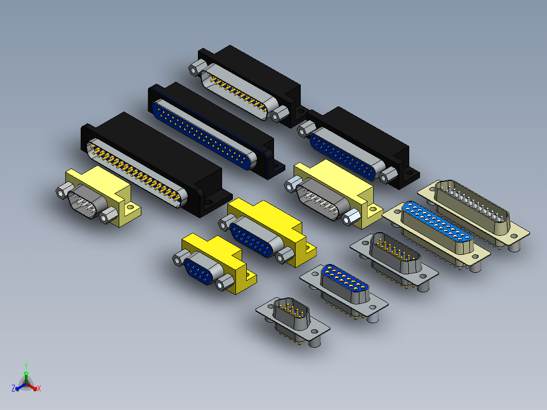 标准DB9 DB15 DB25 DB37 PC连接器接头