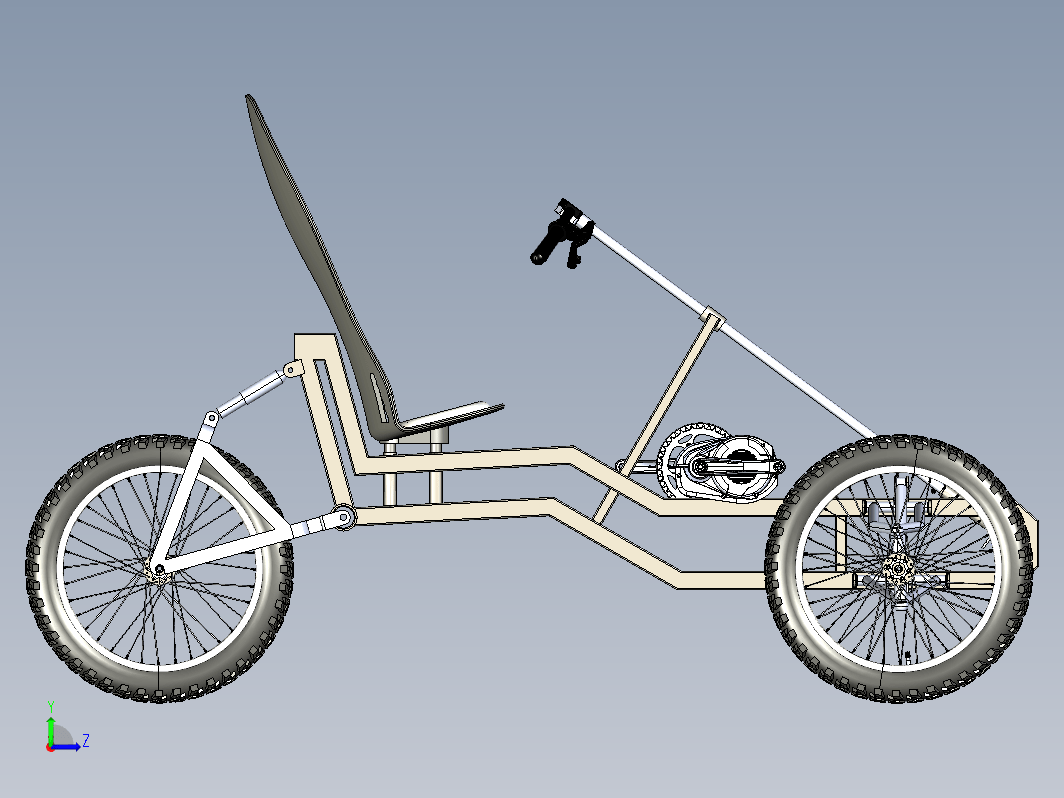 轻型踏板辅助三轮车 Lightweight tricycle