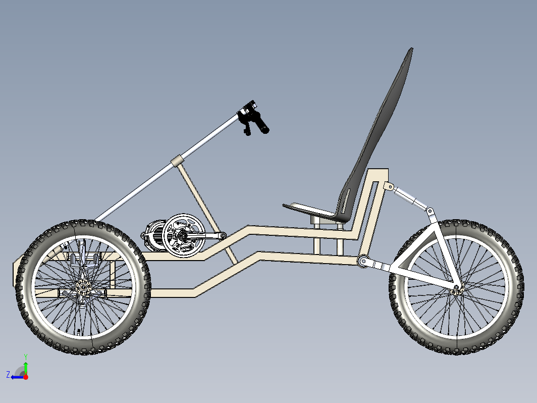 轻型踏板辅助三轮车 Lightweight tricycle