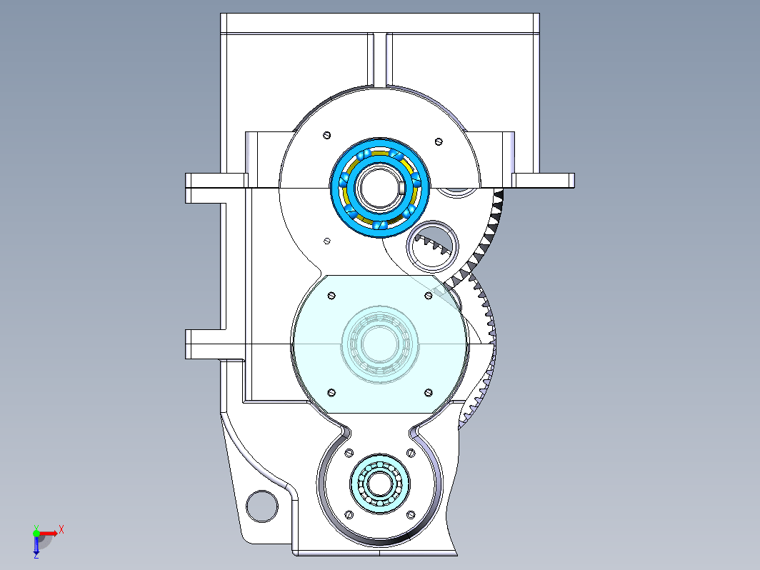 二级斜齿轮减速箱