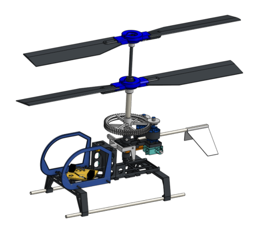 同轴双旋翼类直升机结构 Coaxial Dualcopter Heli Like Drone