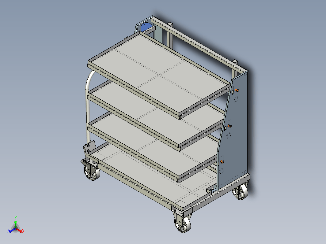 Shelf trolley工厂零件架托盘推车