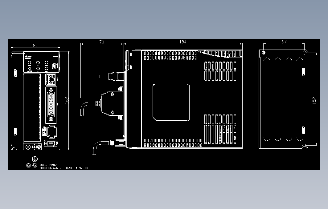 伺服电机ASD-B3-1021- L图纸