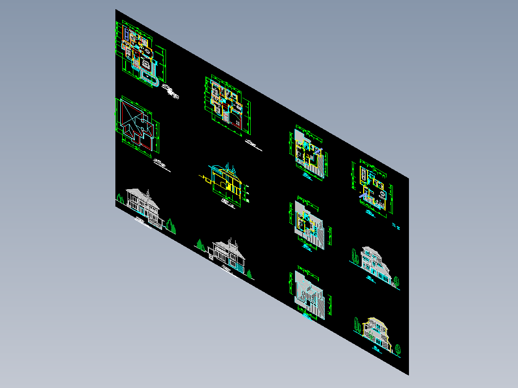 别墅排屋CAD-独立别墅户型3