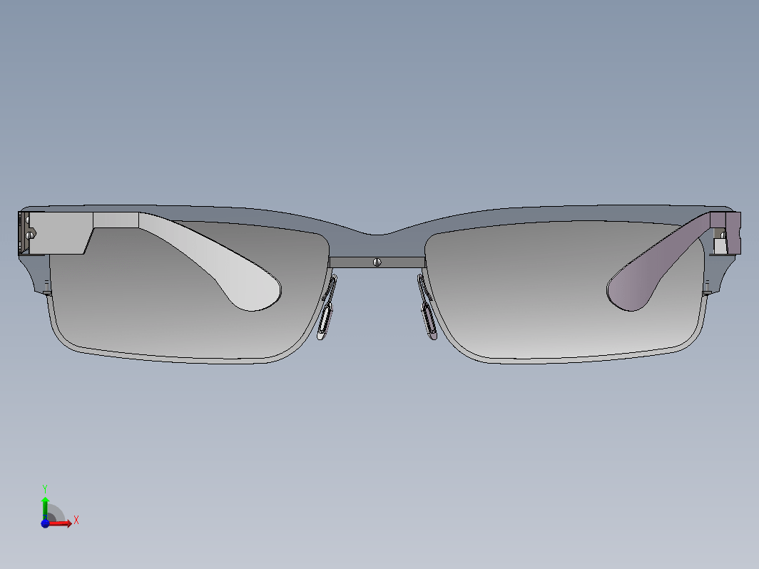 眼镜三维模型结构设计三维SW2012带参