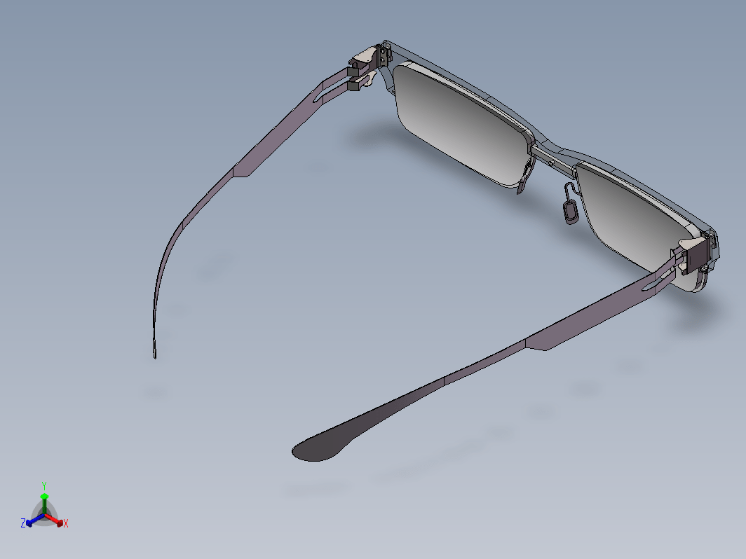 眼镜三维模型结构设计三维SW2012带参