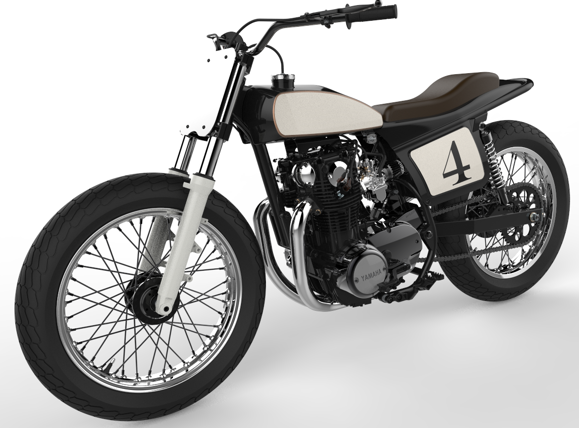 雅马哈 XS-650 Old School 渲染