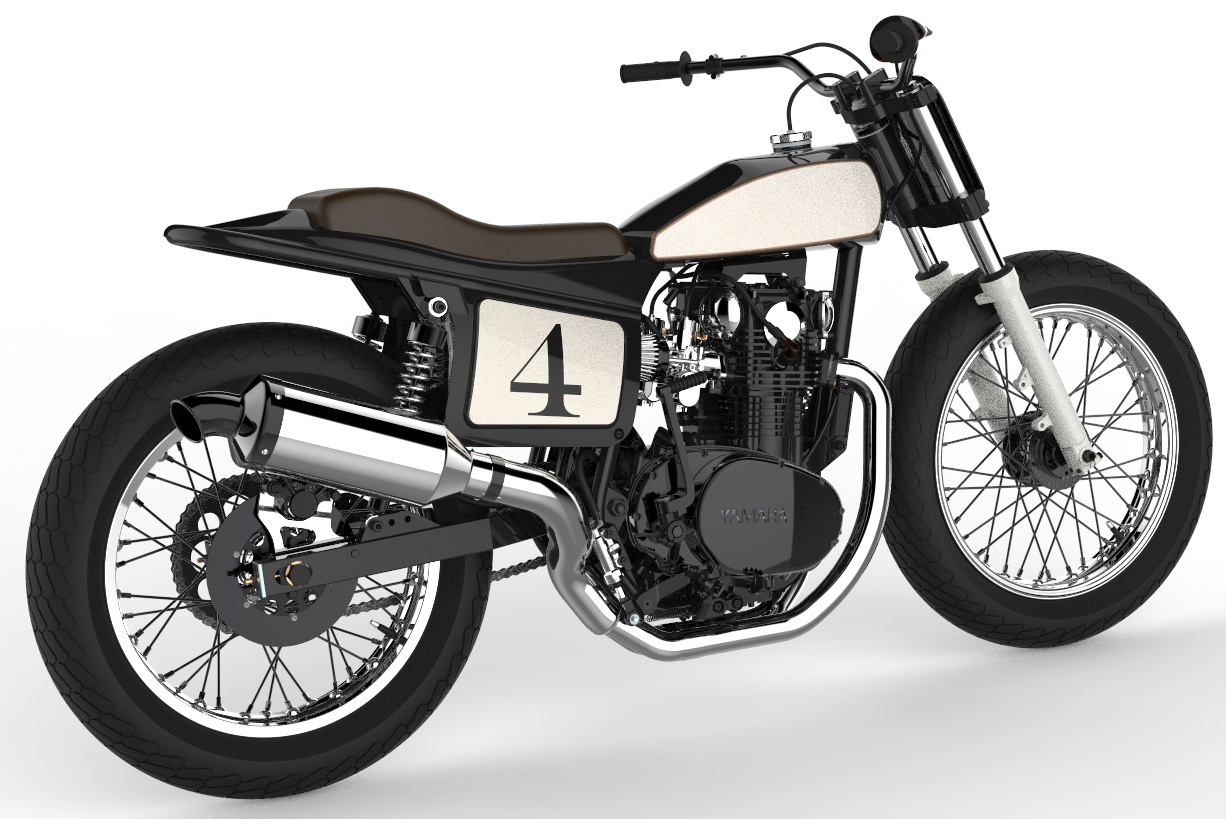 雅马哈 XS-650 Old School 渲染